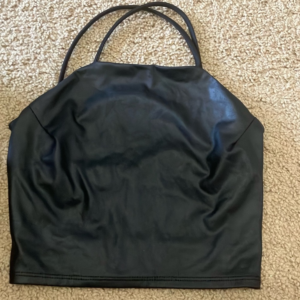 Black open back Charlotte Russe top
